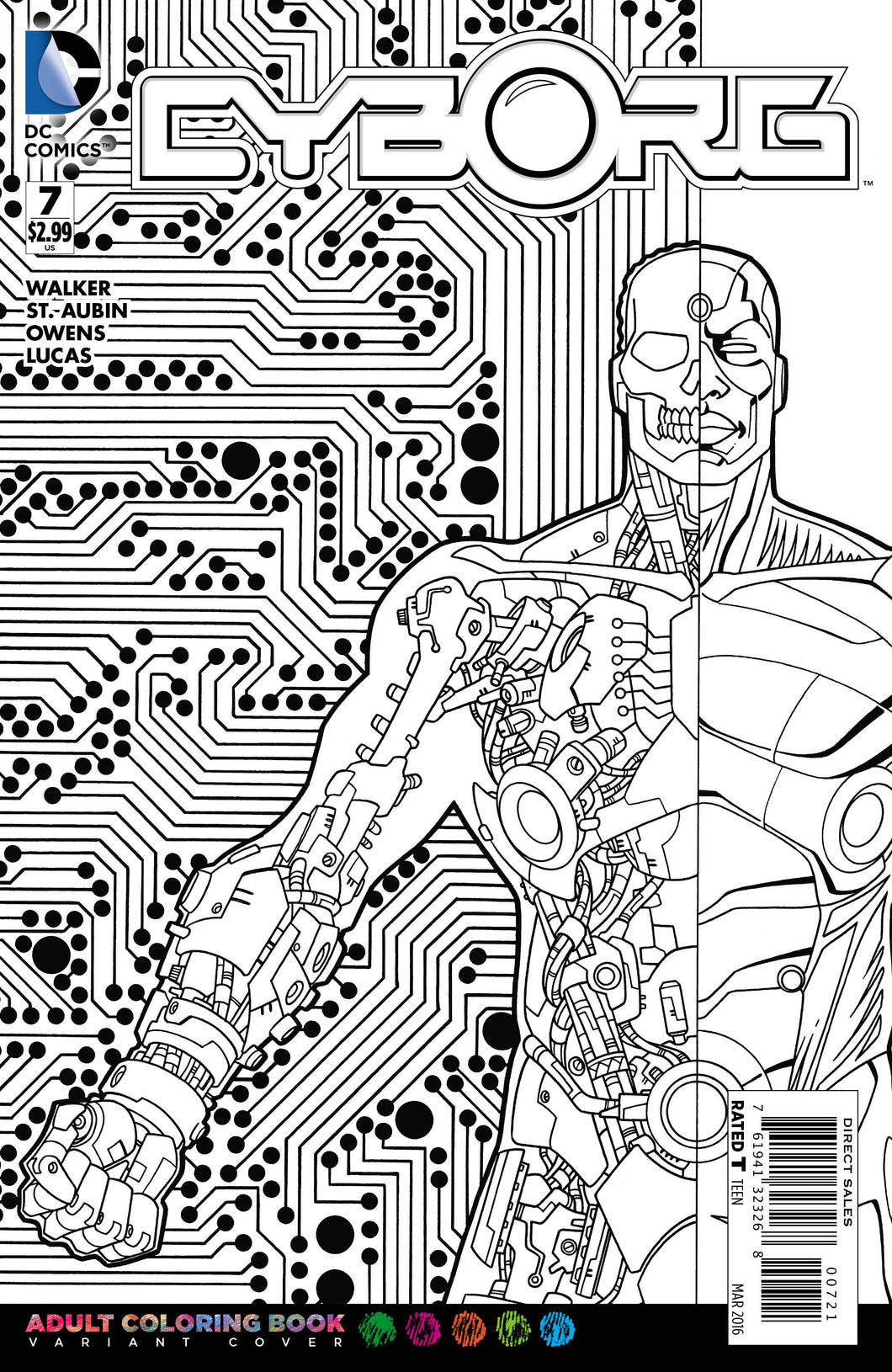 CYBORG #7 ADULT COLORING BOOK VAR ED