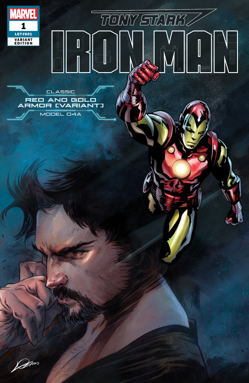 TONY STARK IRON MAN #1 NOSE ARMOR VAR
